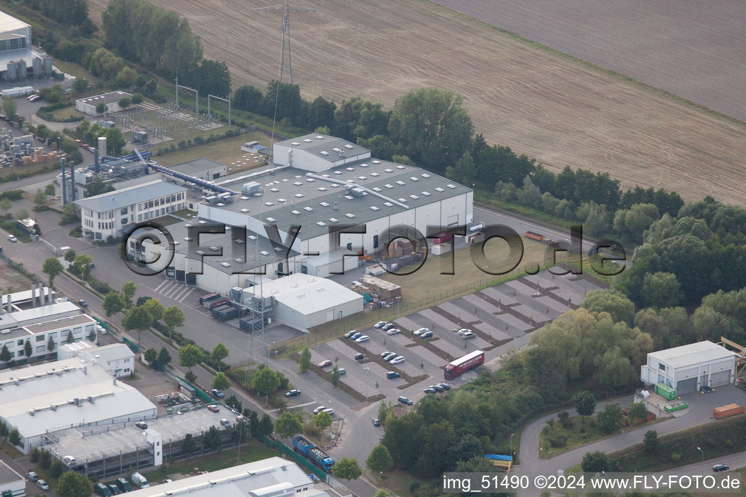 Oblique view of District Offenbach in Offenbach an der Queich in the state Rhineland-Palatinate, Germany