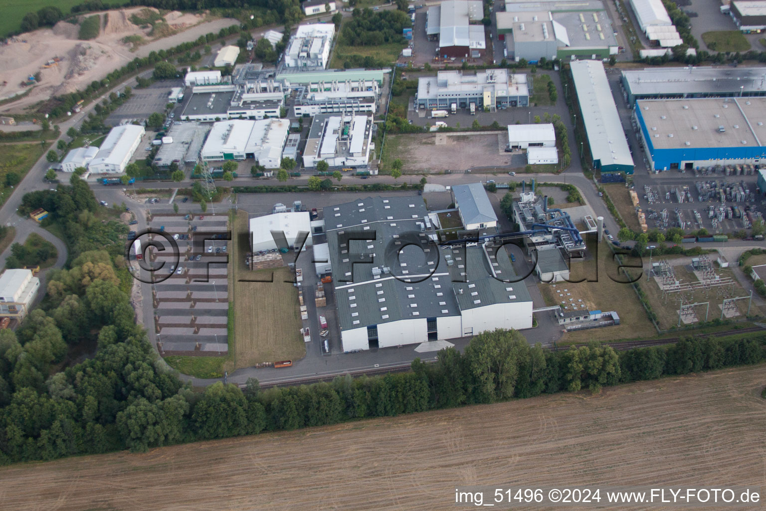 Aerial view of Industrial area Landau East Am Hölzel in Landau in der Pfalz in the state Rhineland-Palatinate, Germany