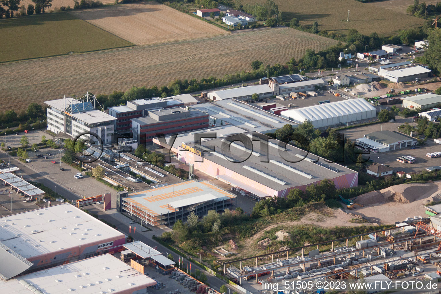 Aerial photograpy of Offenbach an der Queich in the state Rhineland-Palatinate, Germany