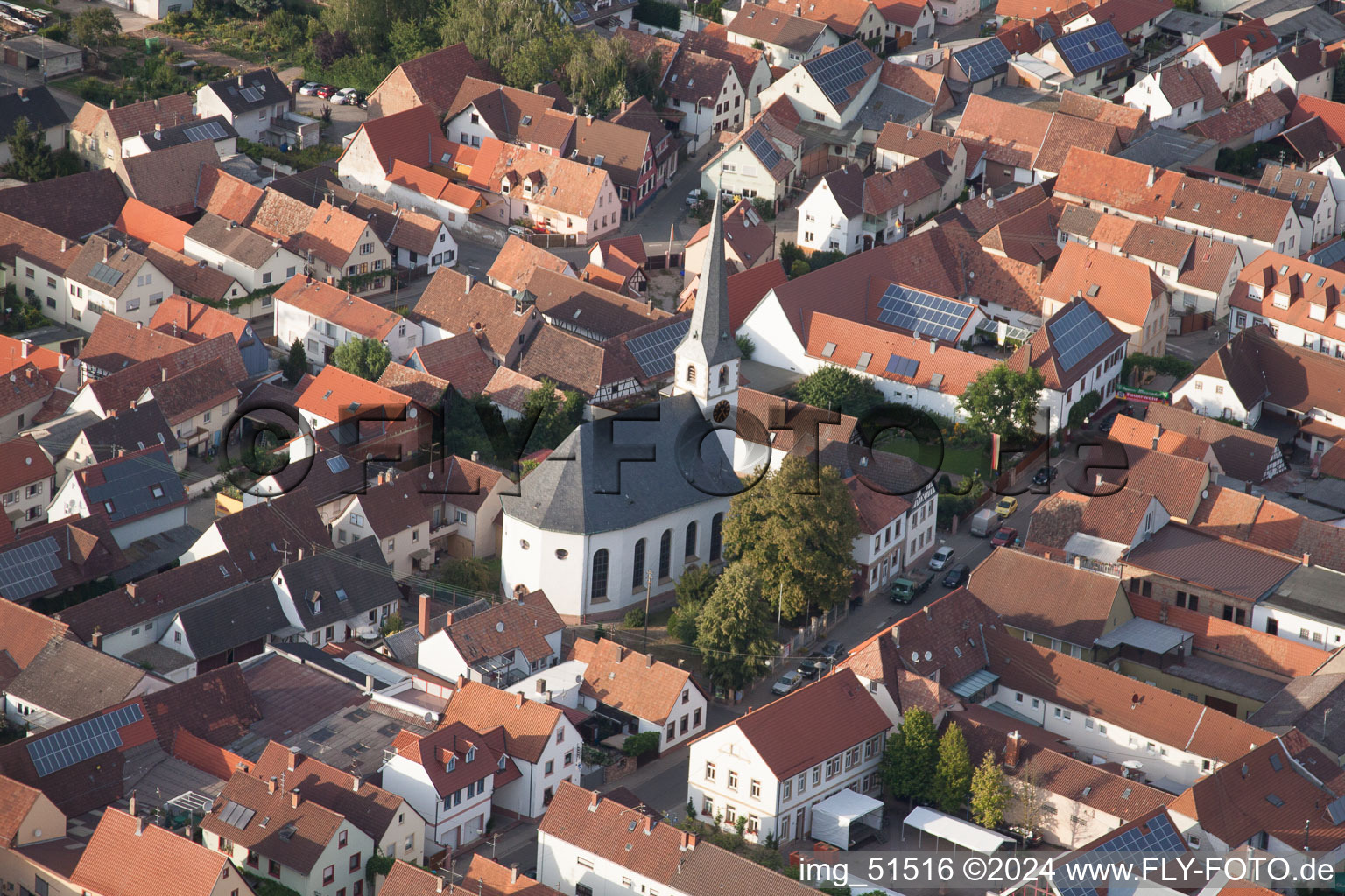 District Niederhochstadt in Hochstadt in the state Rhineland-Palatinate, Germany from the plane