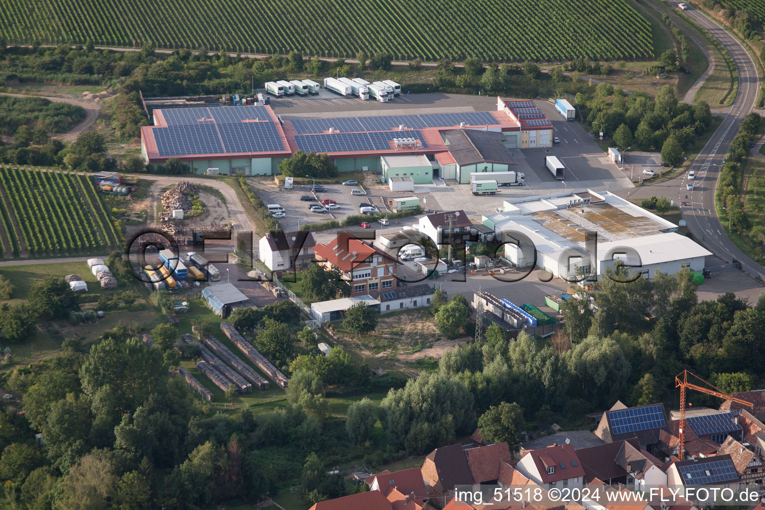 Aerial photograpy of Adam Theis GmbH - Fresh vegetables since 1875 in the district Niederhochstadt in Hochstadt in the state Rhineland-Palatinate, Germany