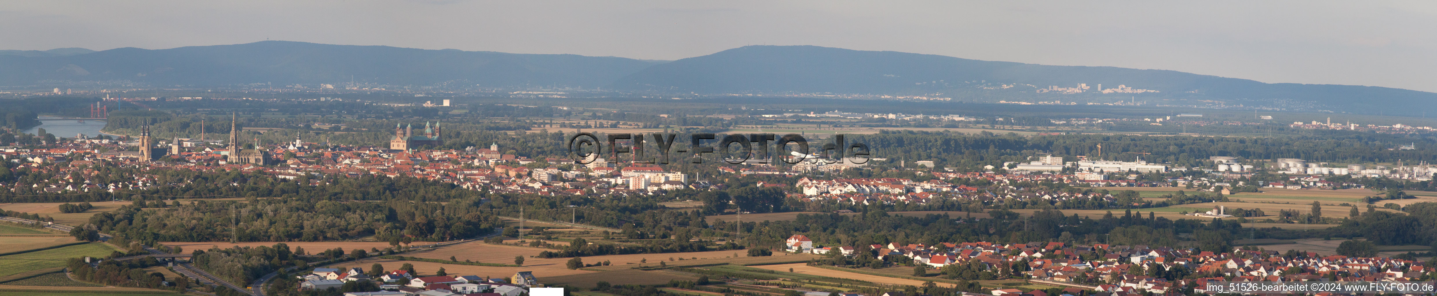 Aerial view of Panorama in Speyer in the state Rhineland-Palatinate, Germany