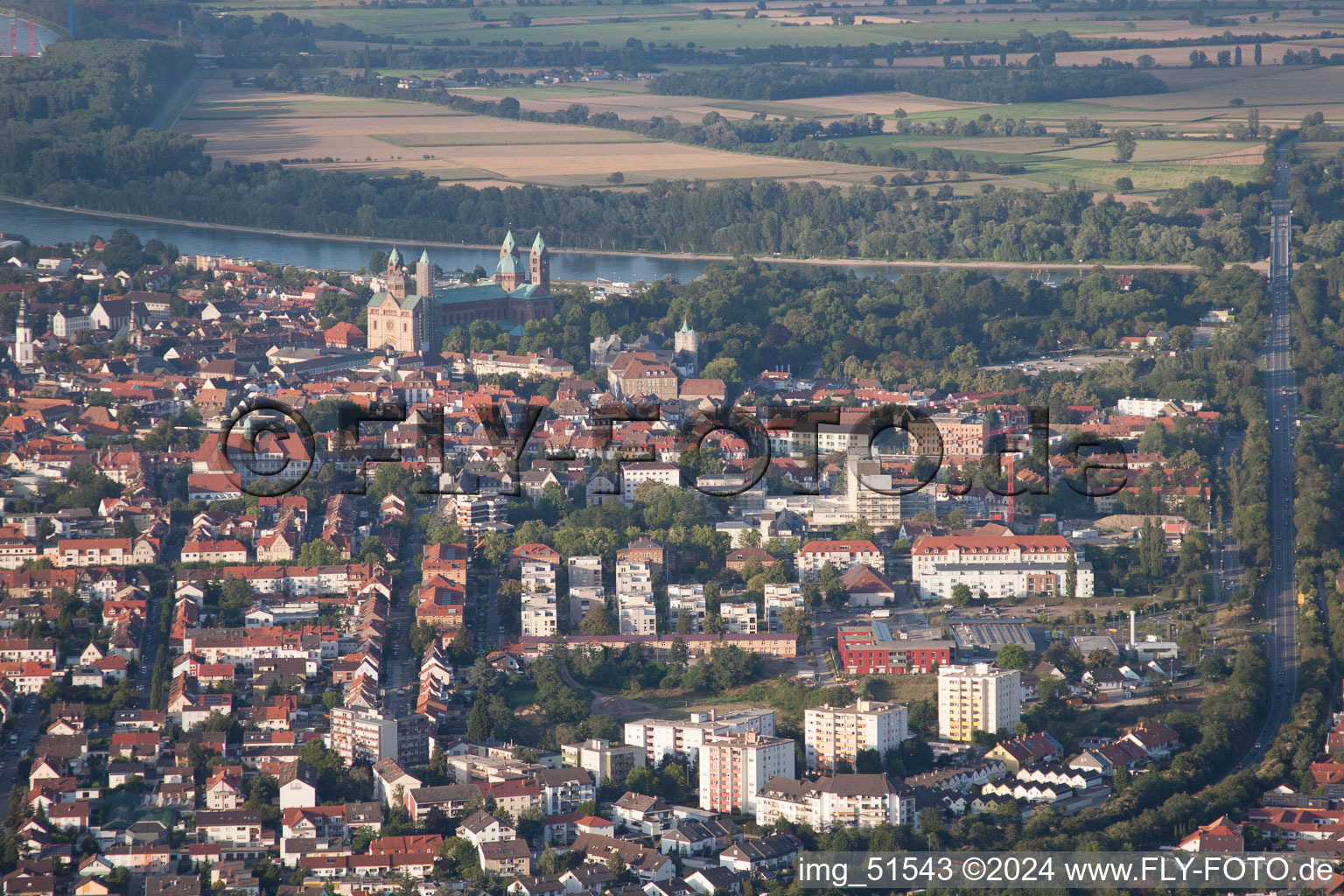 Aerial photograpy of Speyer in the state Rhineland-Palatinate, Germany