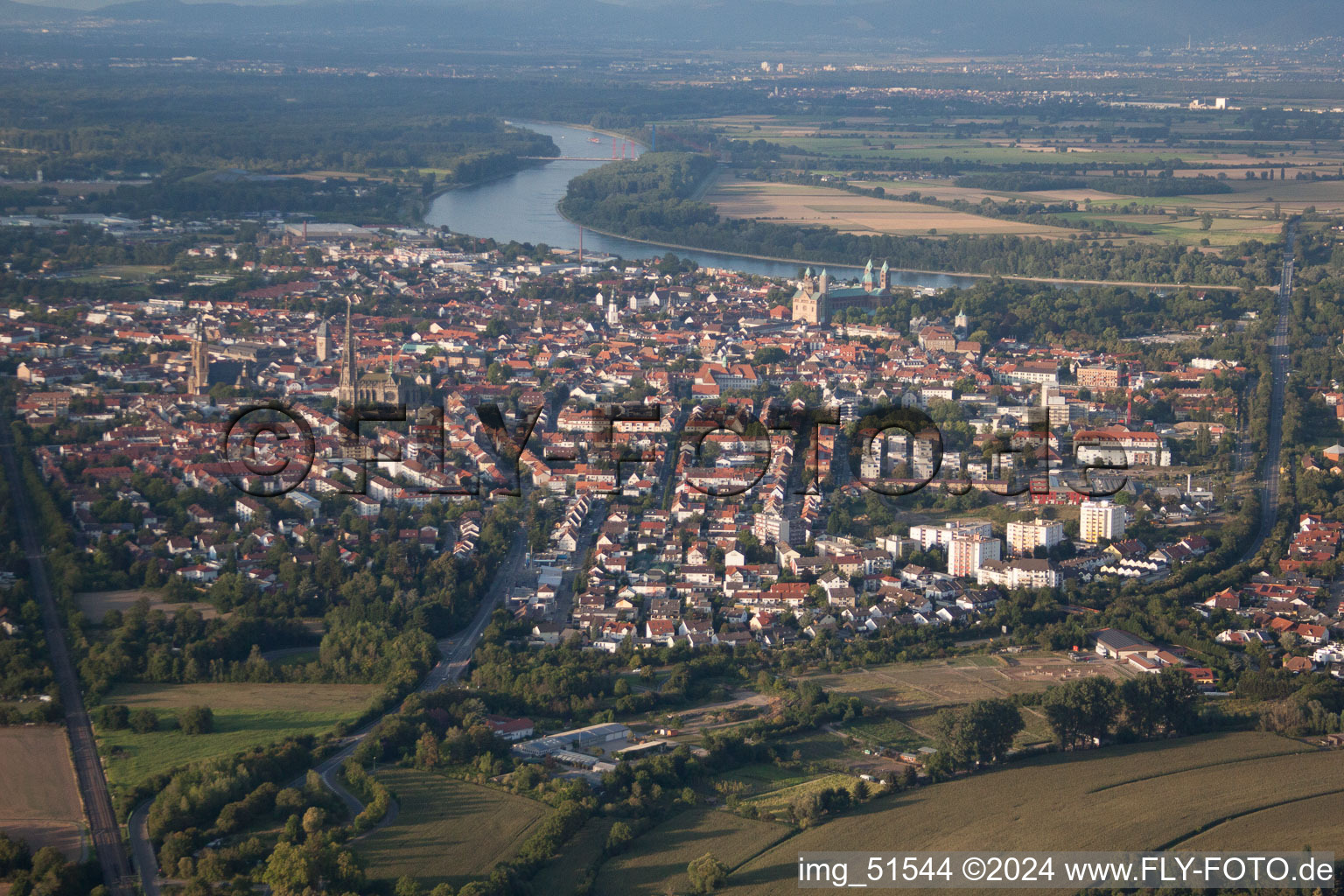 Oblique view of Speyer in the state Rhineland-Palatinate, Germany