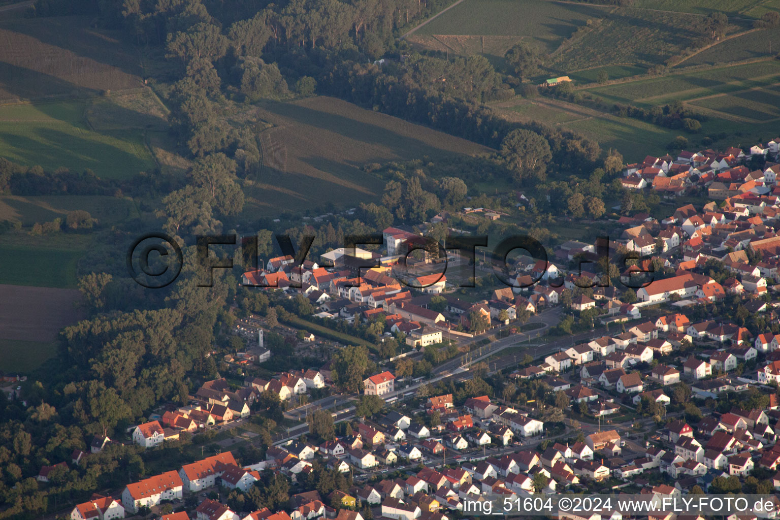 Germersheim in the state Rhineland-Palatinate, Germany from the plane