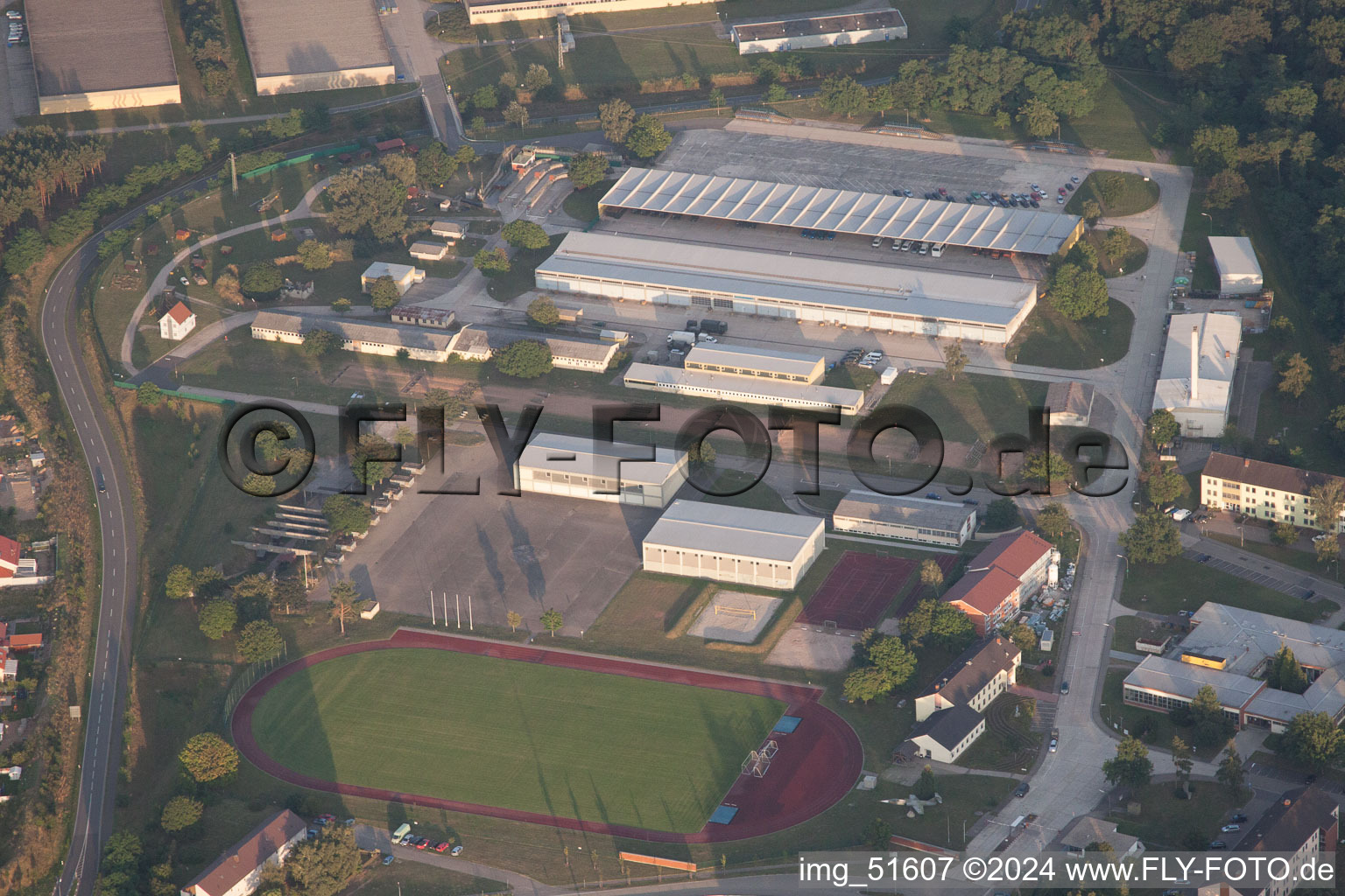 Germersheim in the state Rhineland-Palatinate, Germany viewn from the air