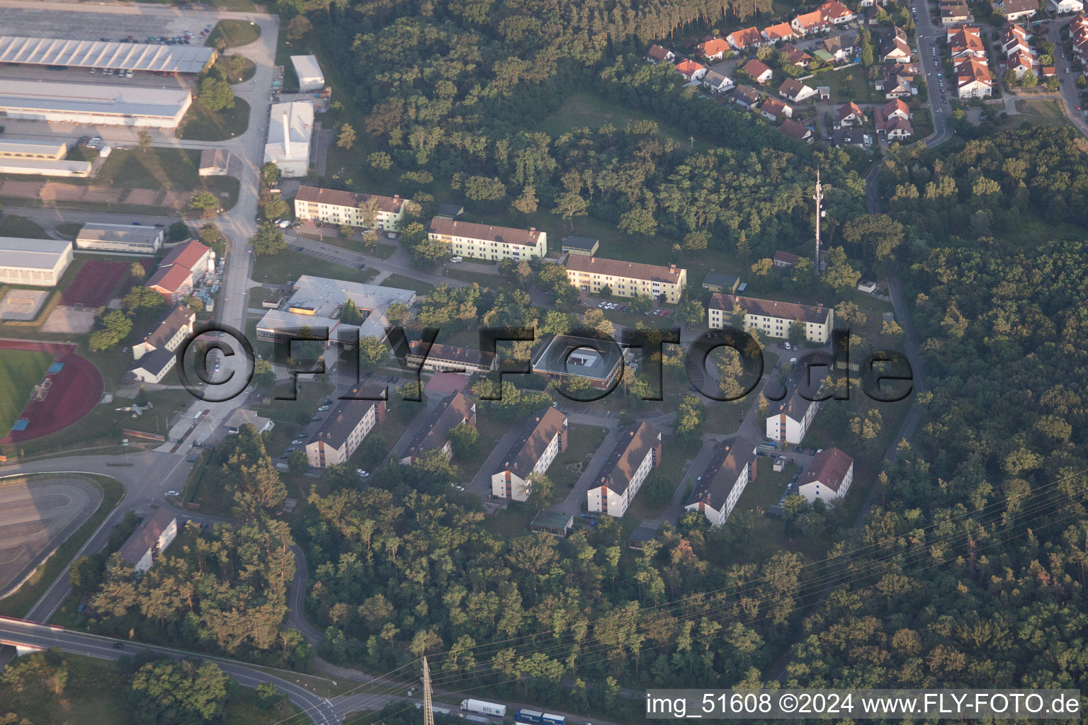 Drone recording of Germersheim in the state Rhineland-Palatinate, Germany