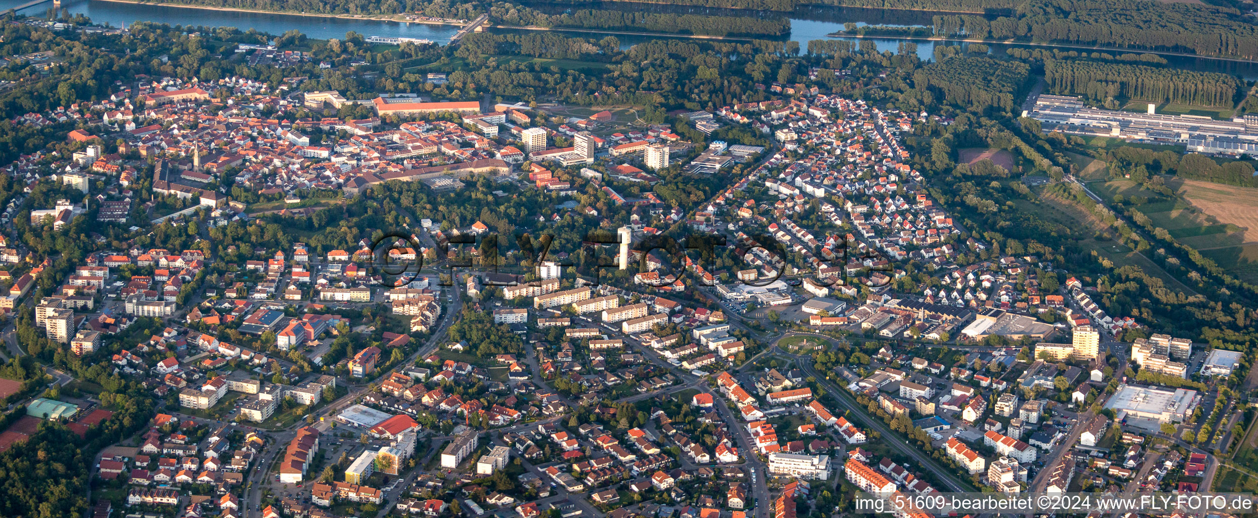 Drone image of Germersheim in the state Rhineland-Palatinate, Germany