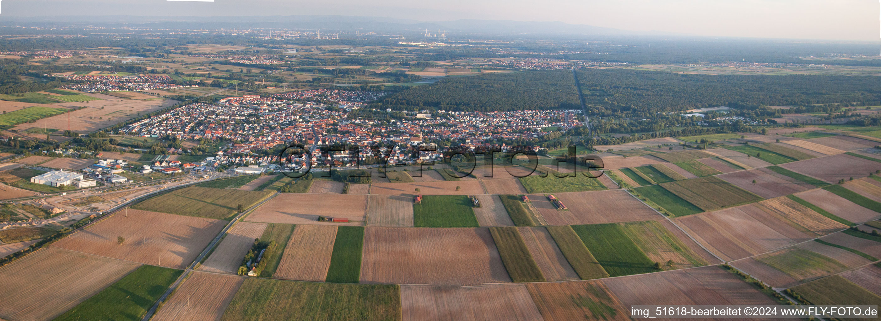 Rülzheim in the state Rhineland-Palatinate, Germany from the drone perspective