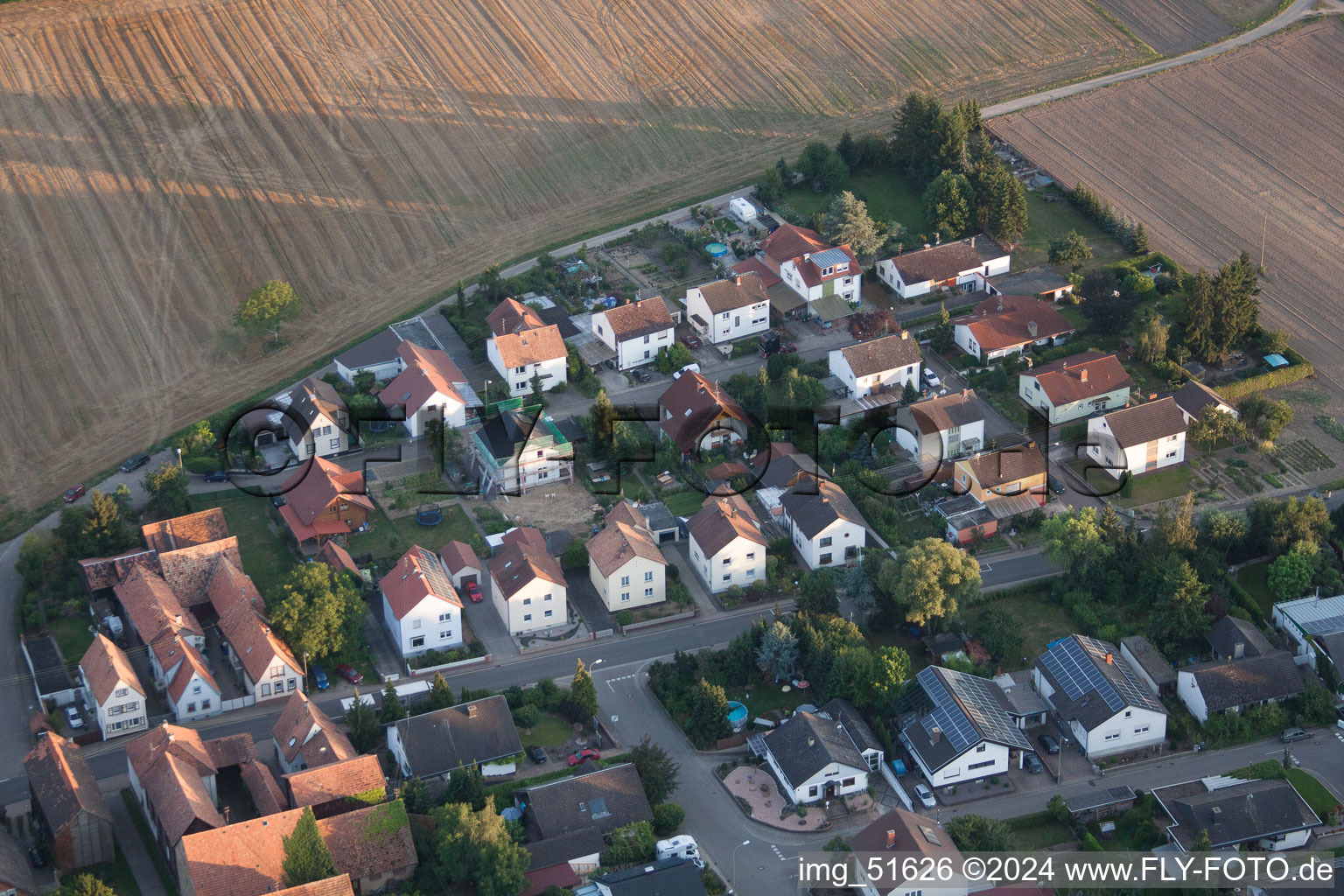 Herxheimweyher in the state Rhineland-Palatinate, Germany seen from a drone