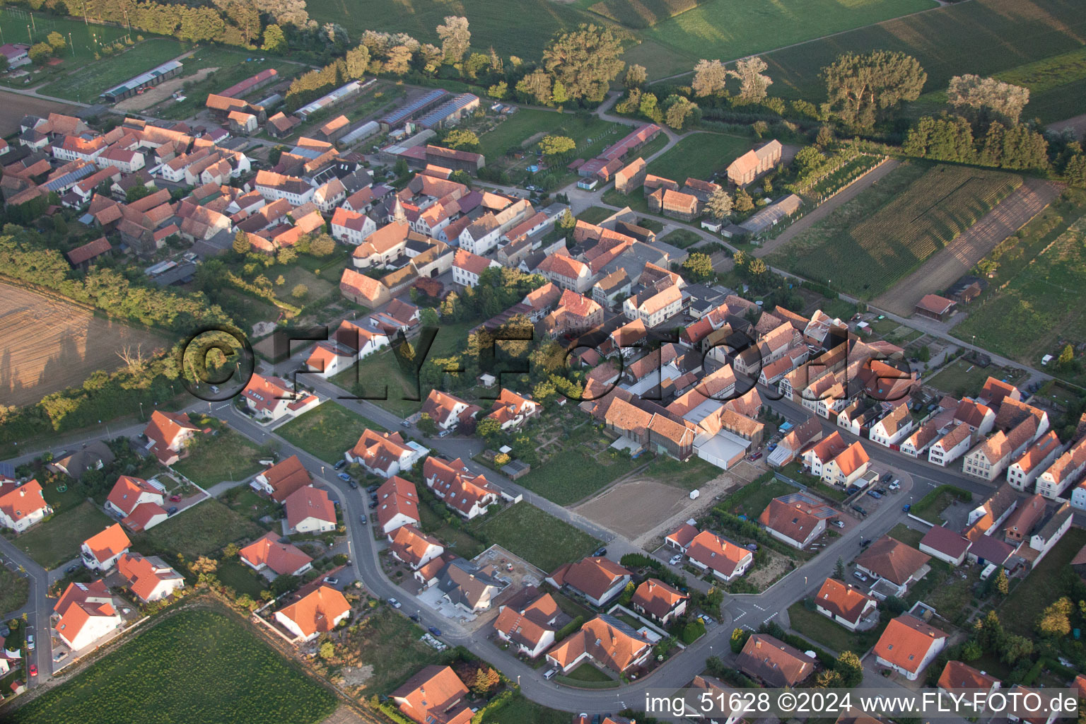 Aerial photograpy of Herxheimweyher in the state Rhineland-Palatinate, Germany