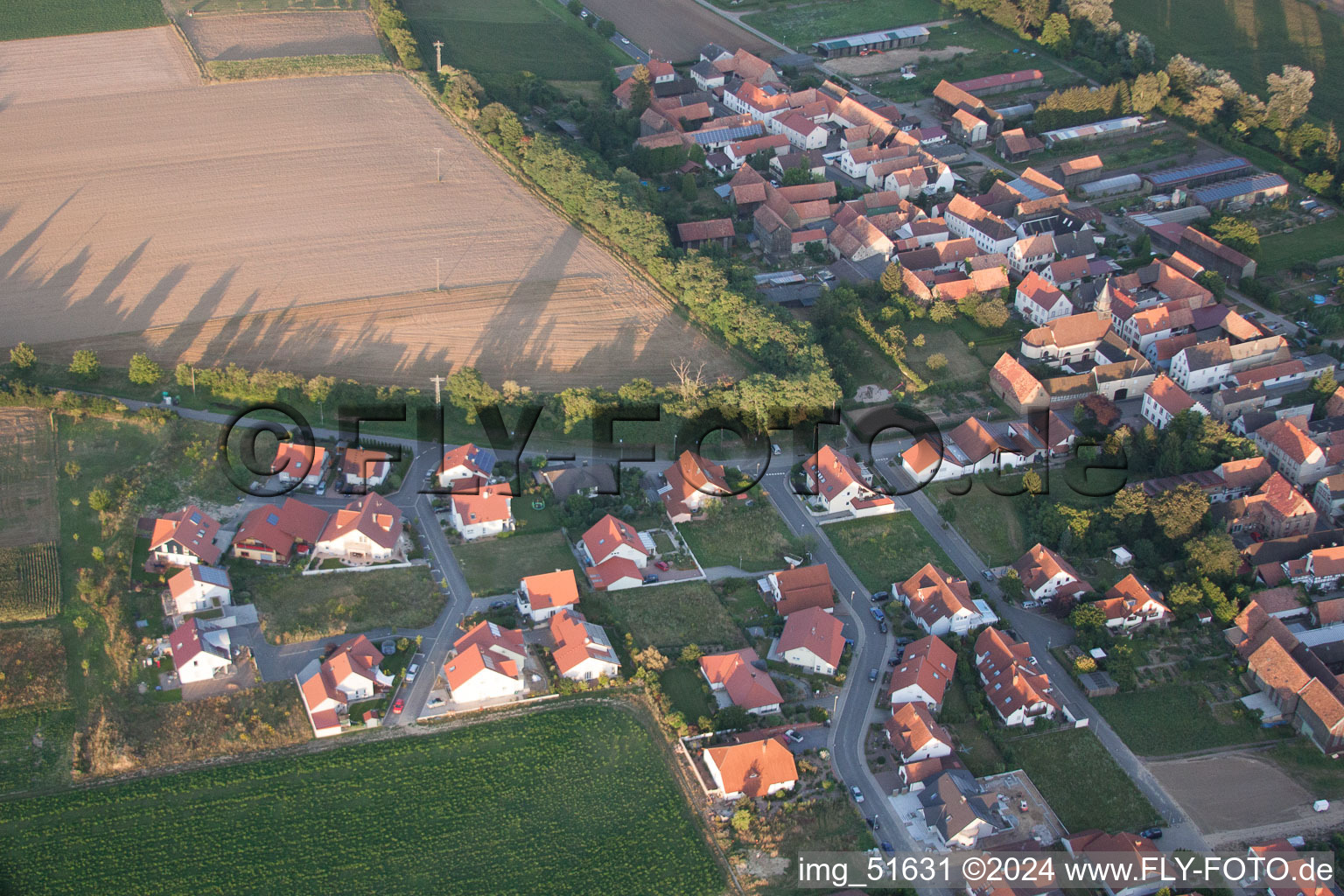 Herxheimweyher in the state Rhineland-Palatinate, Germany out of the air