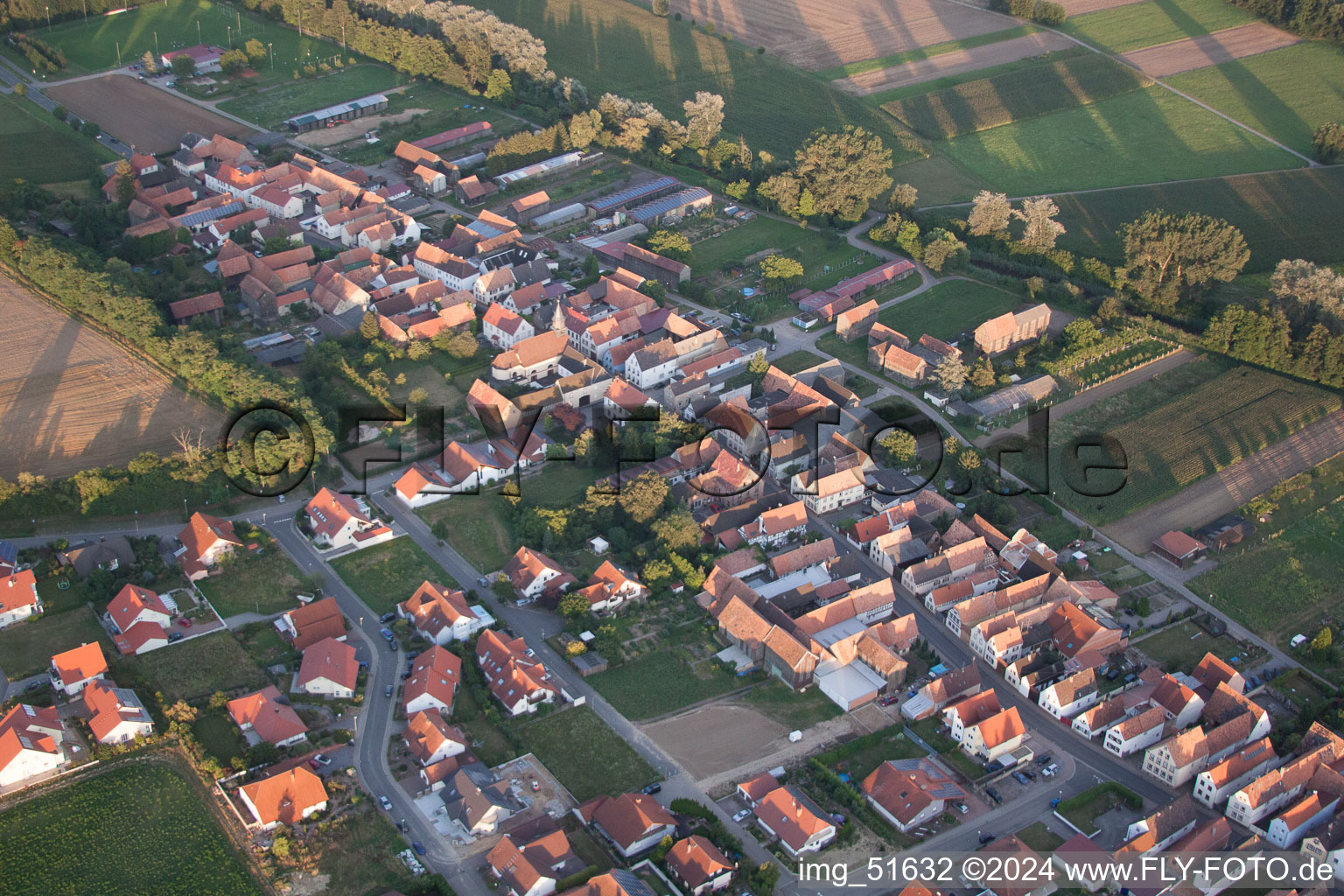 Herxheimweyher in the state Rhineland-Palatinate, Germany seen from above