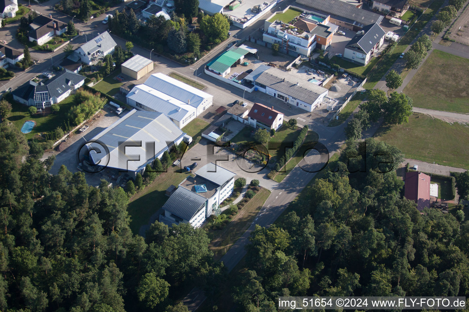 Bird's eye view of Rheinzabern in the state Rhineland-Palatinate, Germany