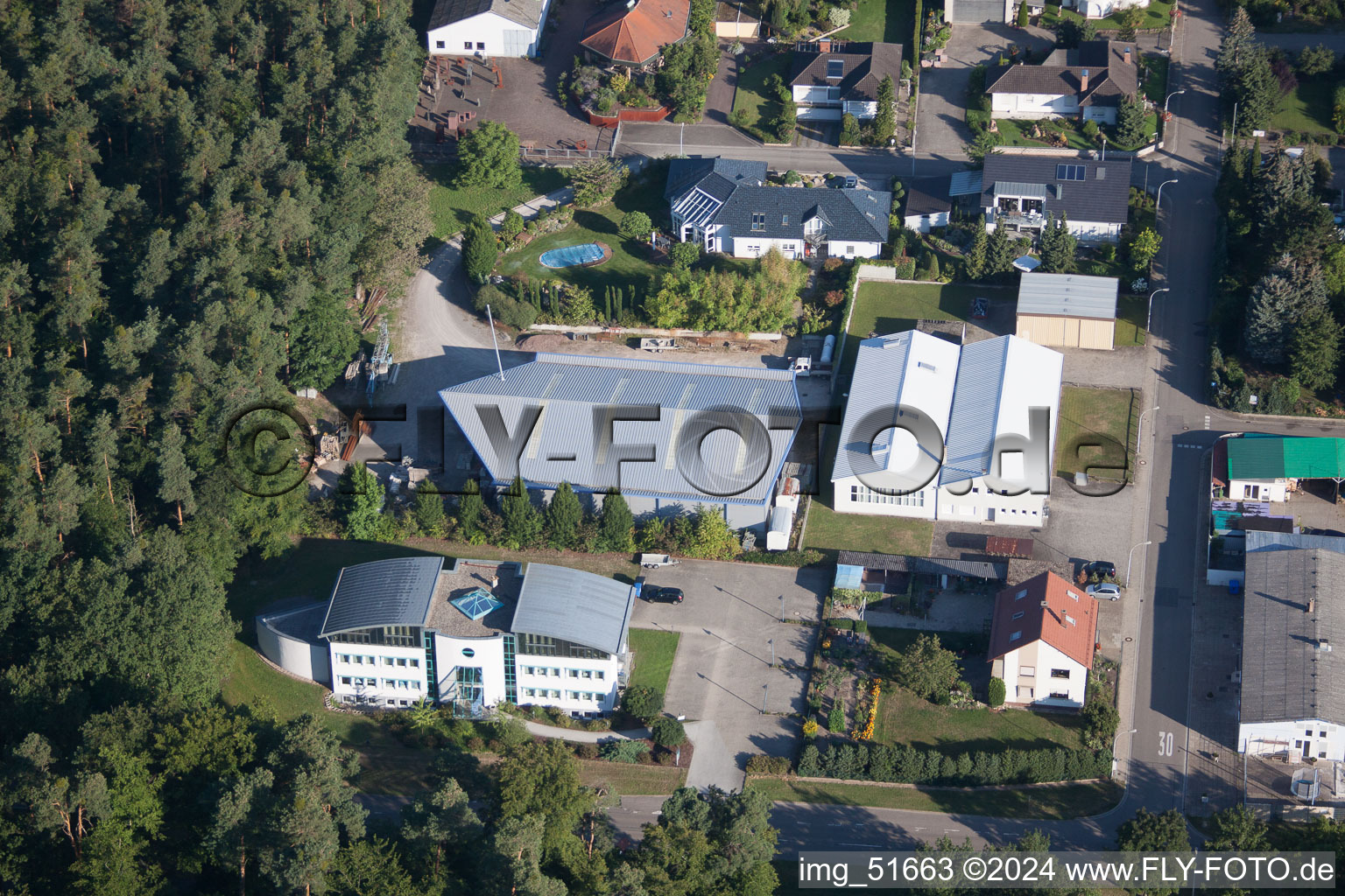 Aerial photograpy of Rheinzabern in the state Rhineland-Palatinate, Germany