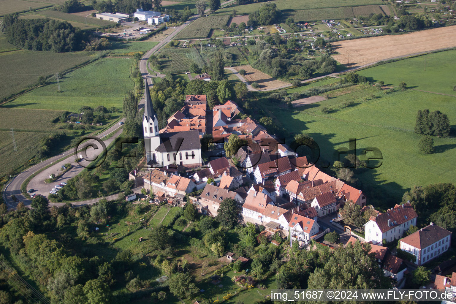 Drone image of Jockgrim in the state Rhineland-Palatinate, Germany