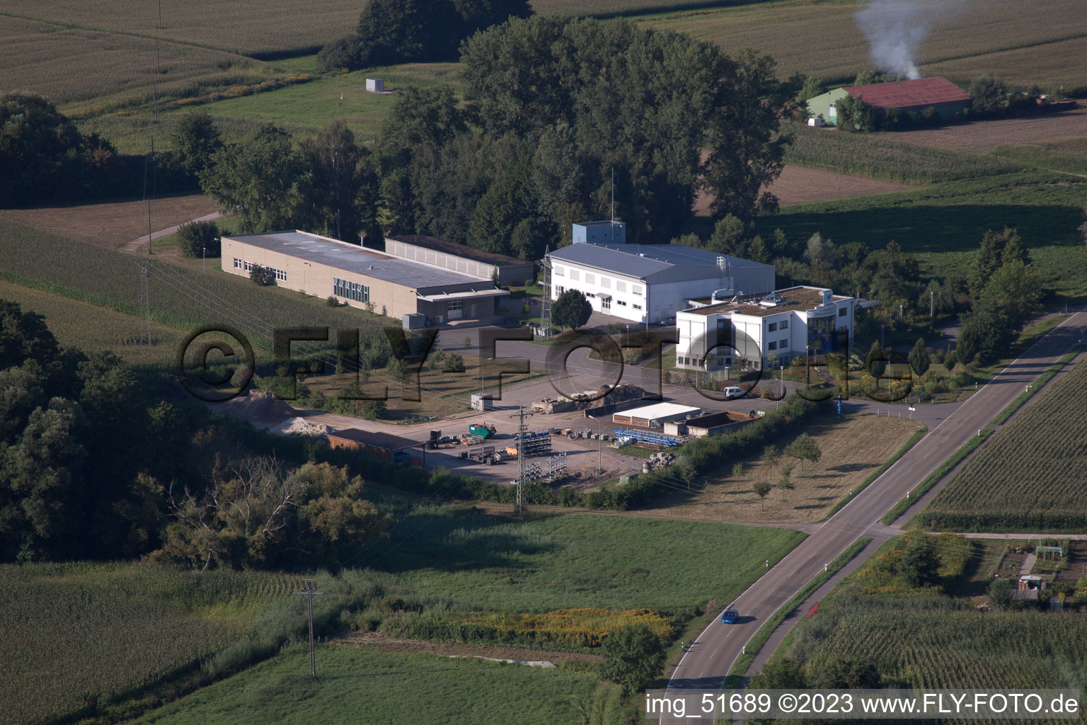 Jockgrim in the state Rhineland-Palatinate, Germany from the drone perspective