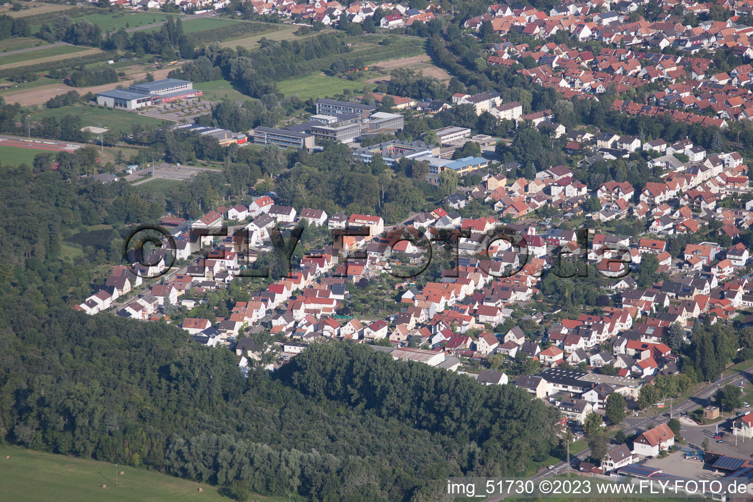 Aerial photograpy of Settlement in Kandel in the state Rhineland-Palatinate, Germany