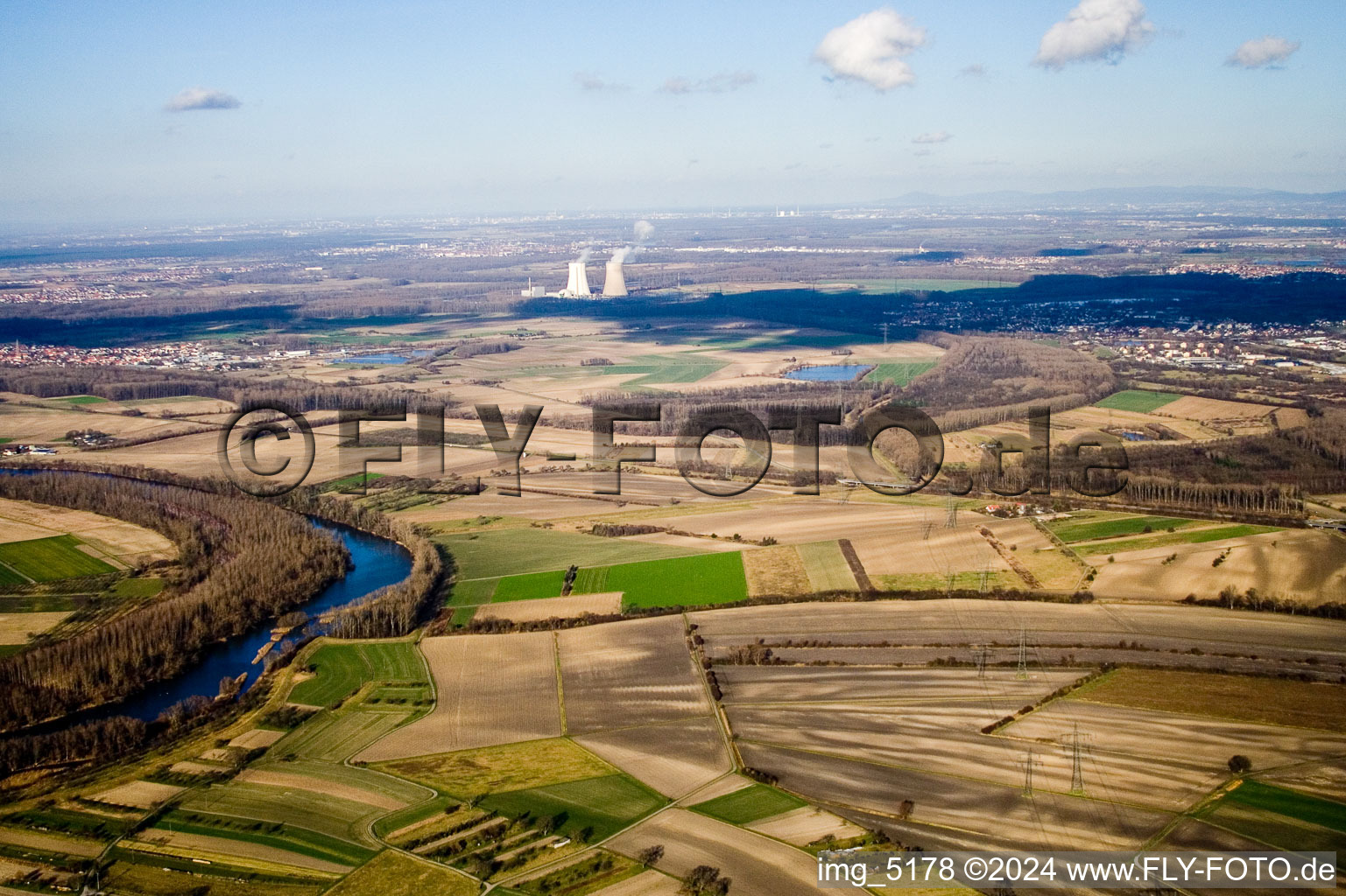 From the south in Philippsburg in the state Baden-Wuerttemberg, Germany