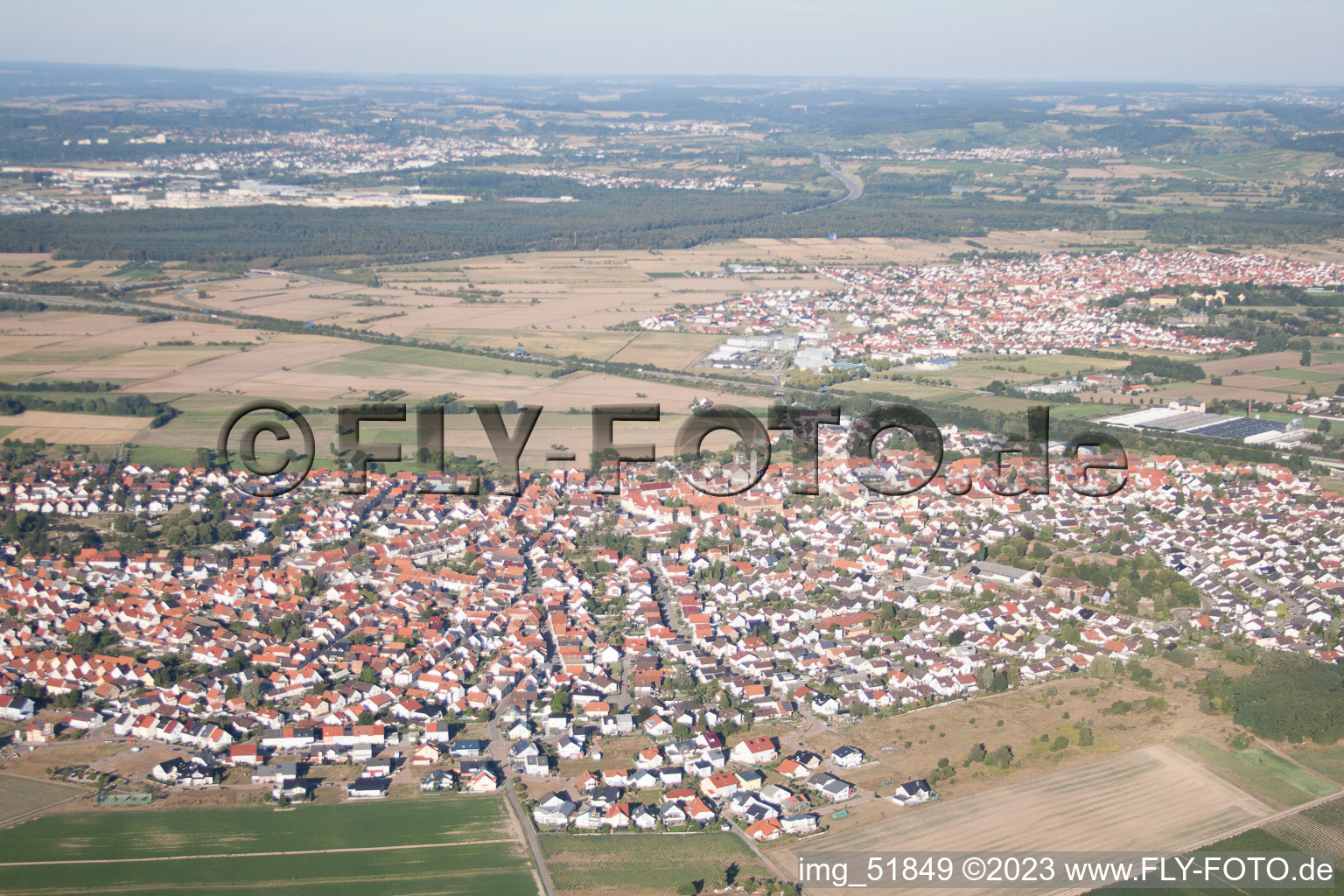 District Sankt Leon in St. Leon-Rot in the state Baden-Wuerttemberg, Germany out of the air