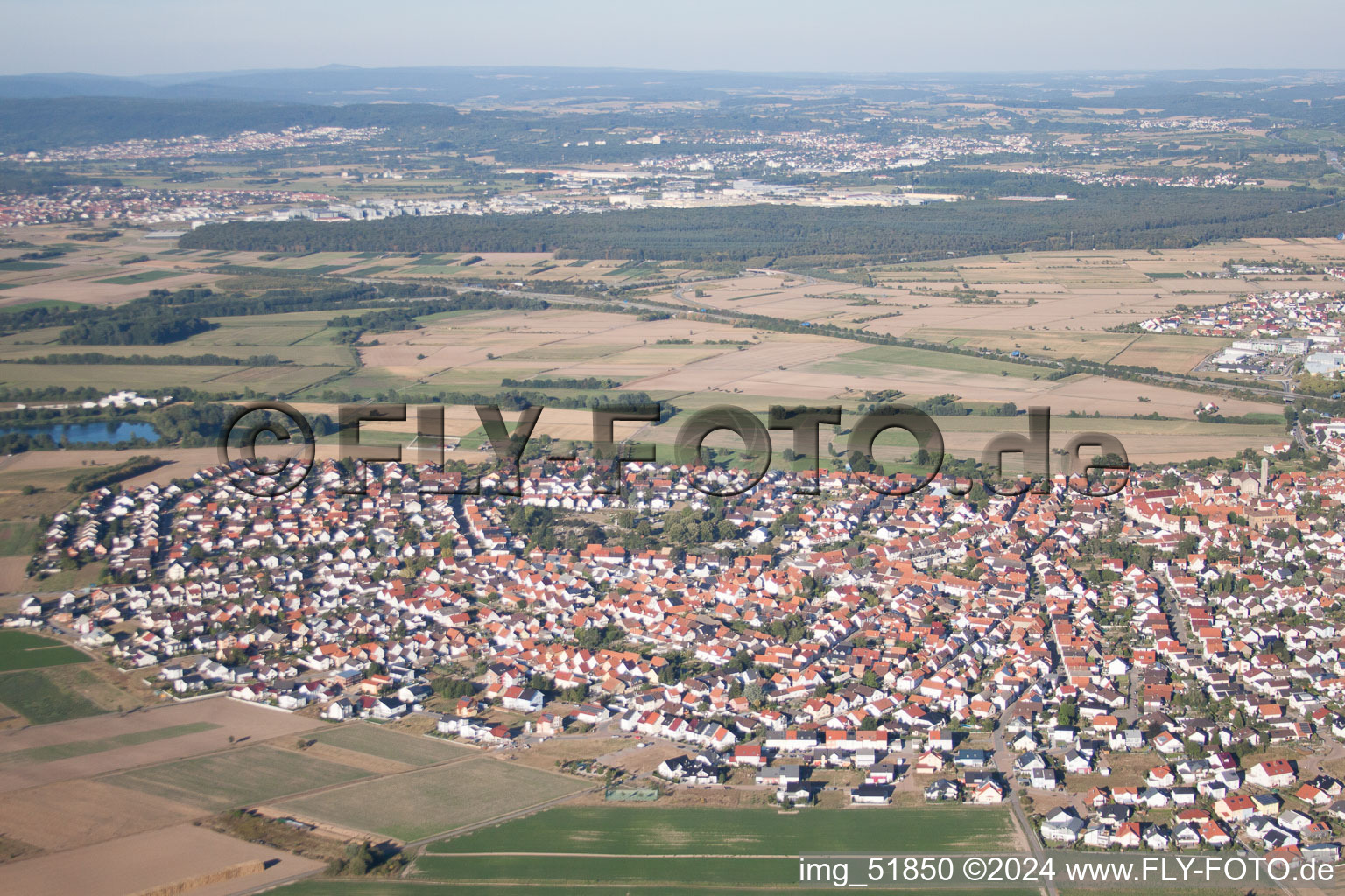 District Sankt Leon in St. Leon-Rot in the state Baden-Wuerttemberg, Germany seen from above