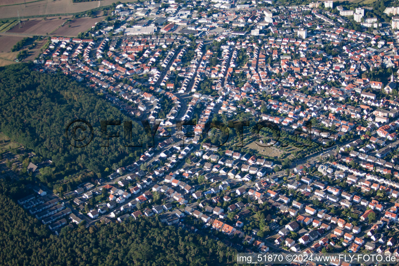 Sandhausen in the state Baden-Wuerttemberg, Germany out of the air