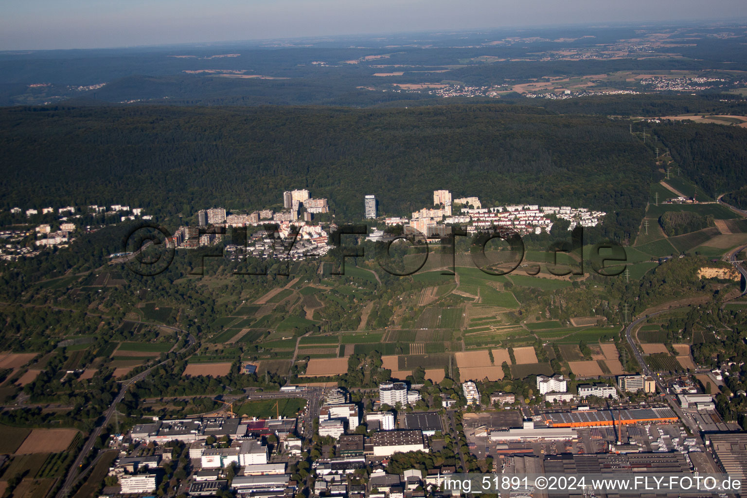 Aerial photograpy of Boxberg/Emmertsgrund in the district Emmertsgrund in Heidelberg in the state Baden-Wuerttemberg, Germany