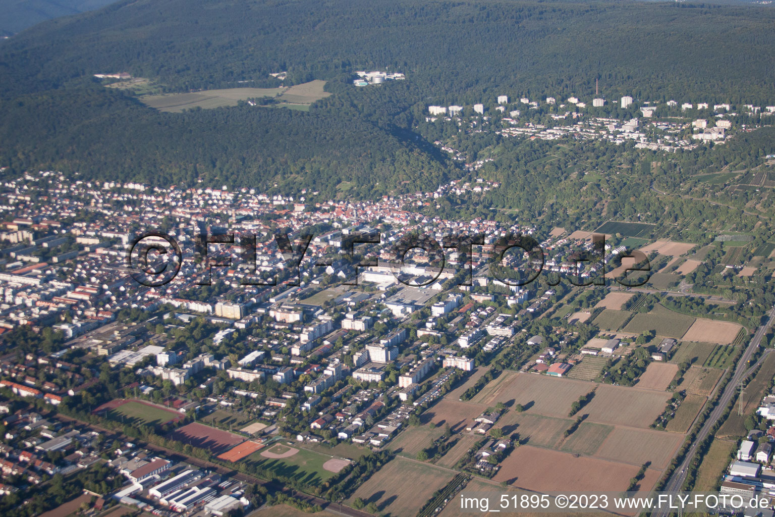 District Rohrbach in Heidelberg in the state Baden-Wuerttemberg, Germany from the drone perspective