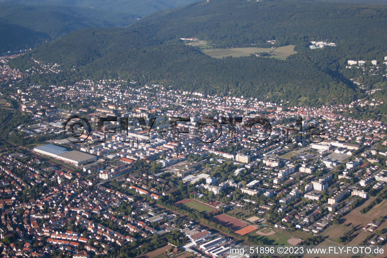 District Rohrbach in Heidelberg in the state Baden-Wuerttemberg, Germany from a drone