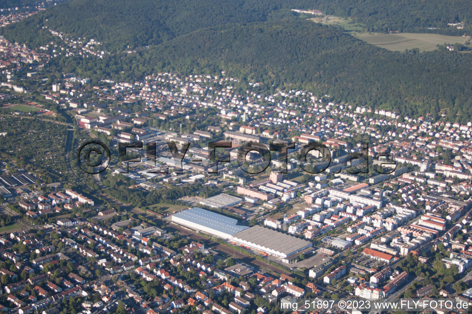 District Rohrbach in Heidelberg in the state Baden-Wuerttemberg, Germany seen from a drone