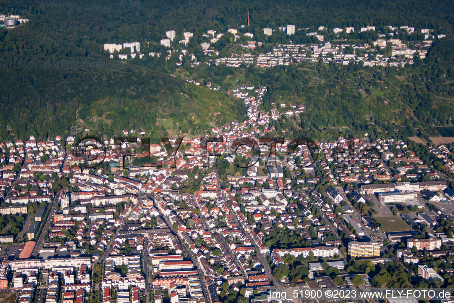 Aerial view of Cool ground in the district Rohrbach in Heidelberg in the state Baden-Wuerttemberg, Germany