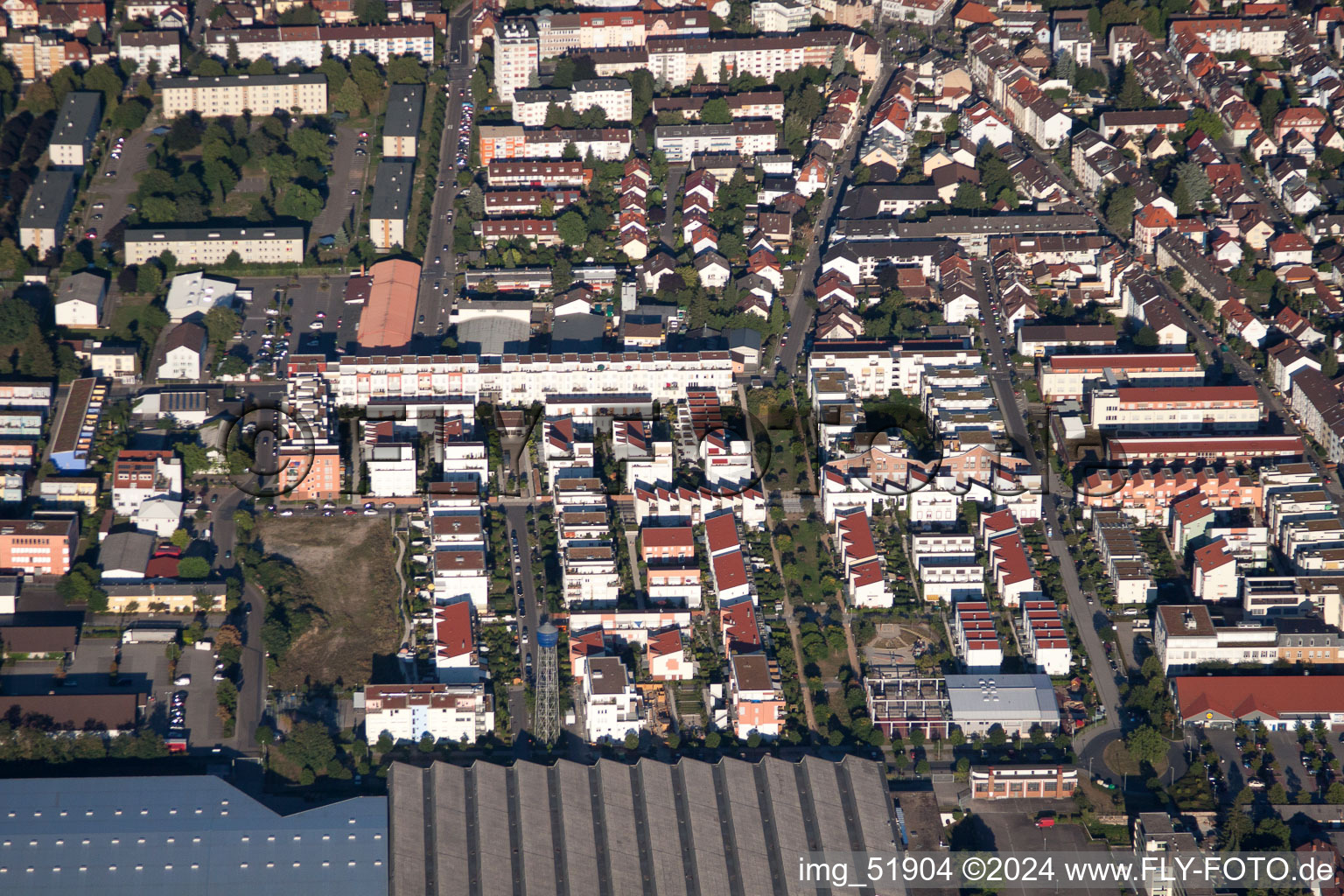 Oblique view of District Rohrbach in Heidelberg in the state Baden-Wuerttemberg, Germany