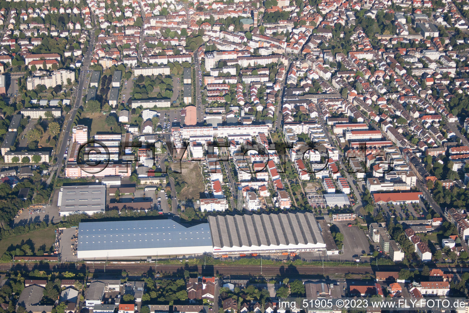 District Rohrbach in Heidelberg in the state Baden-Wuerttemberg, Germany from above