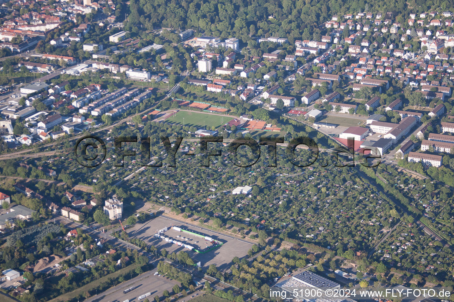 District Südstadt in Heidelberg in the state Baden-Wuerttemberg, Germany out of the air