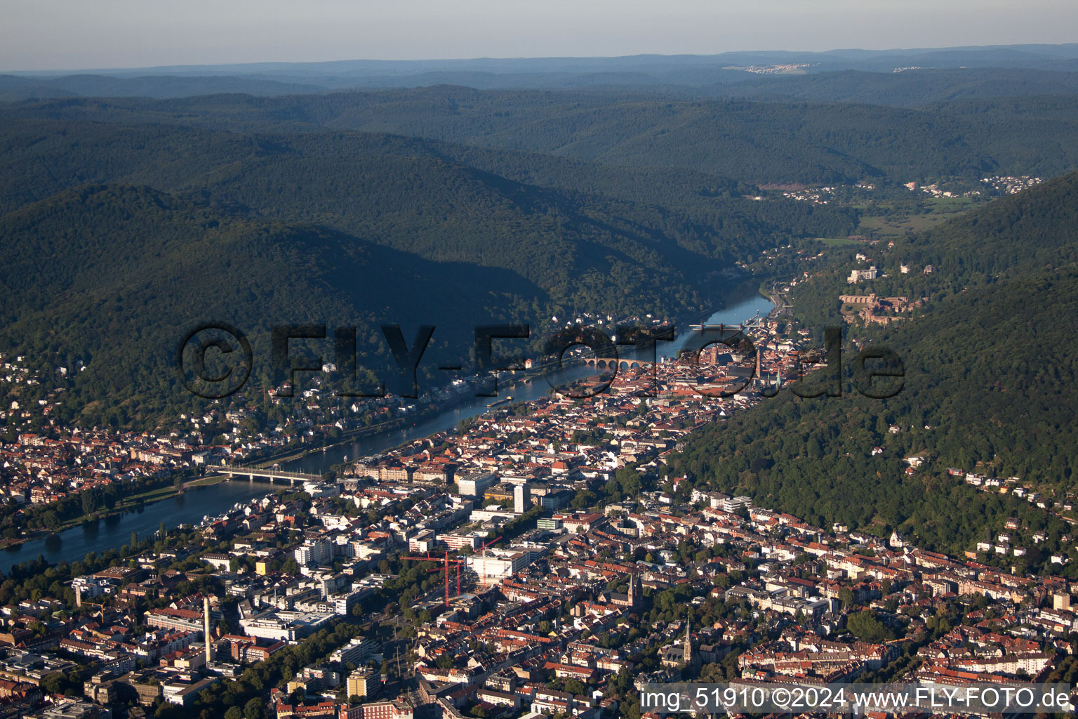 Old town, old bridge over the Neckar in the district Weststadt in Heidelberg in the state Baden-Wuerttemberg, Germany