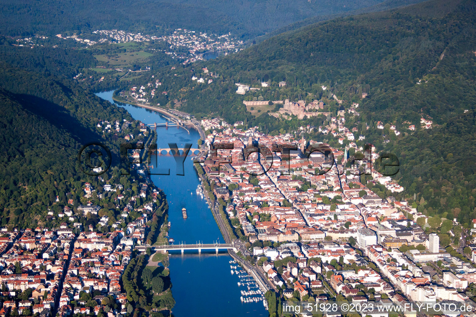 Old town, old bridge over the Neckar in the district Voraltstadt in Heidelberg in the state Baden-Wuerttemberg, Germany