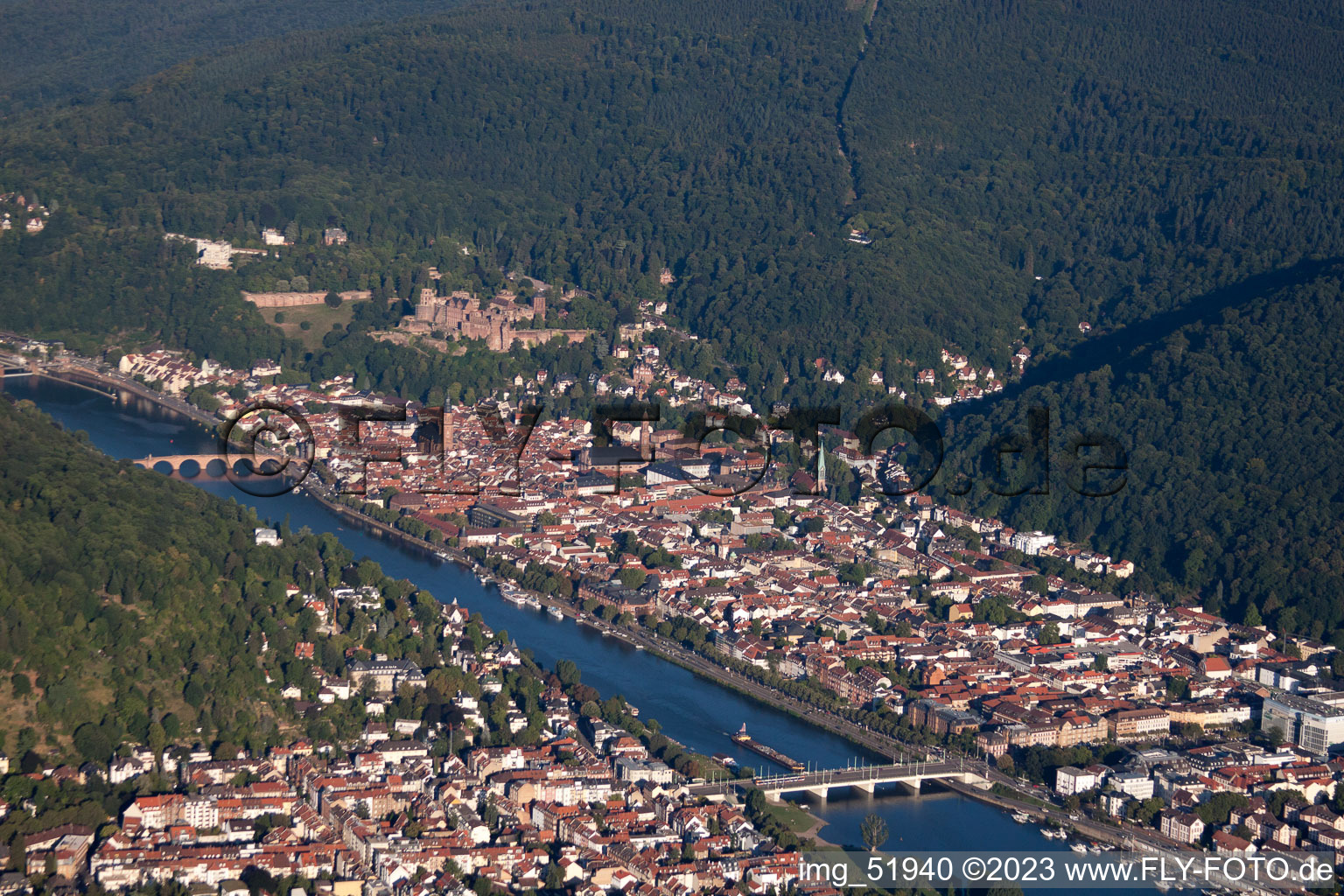 Old bridge, old town on the Neckar in the district Voraltstadt in Heidelberg in the state Baden-Wuerttemberg, Germany