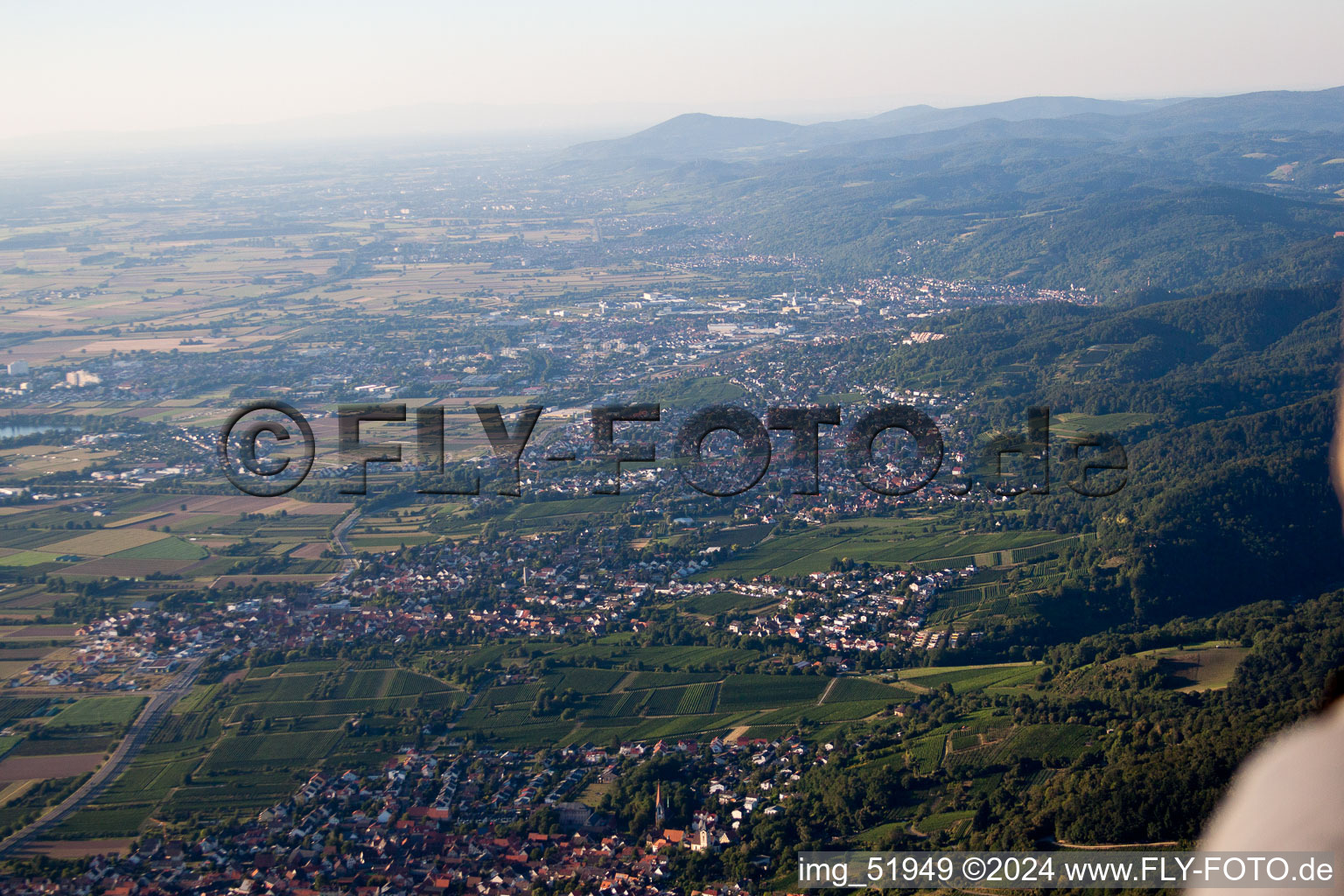 Schriesheim in the state Baden-Wuerttemberg, Germany seen from a drone