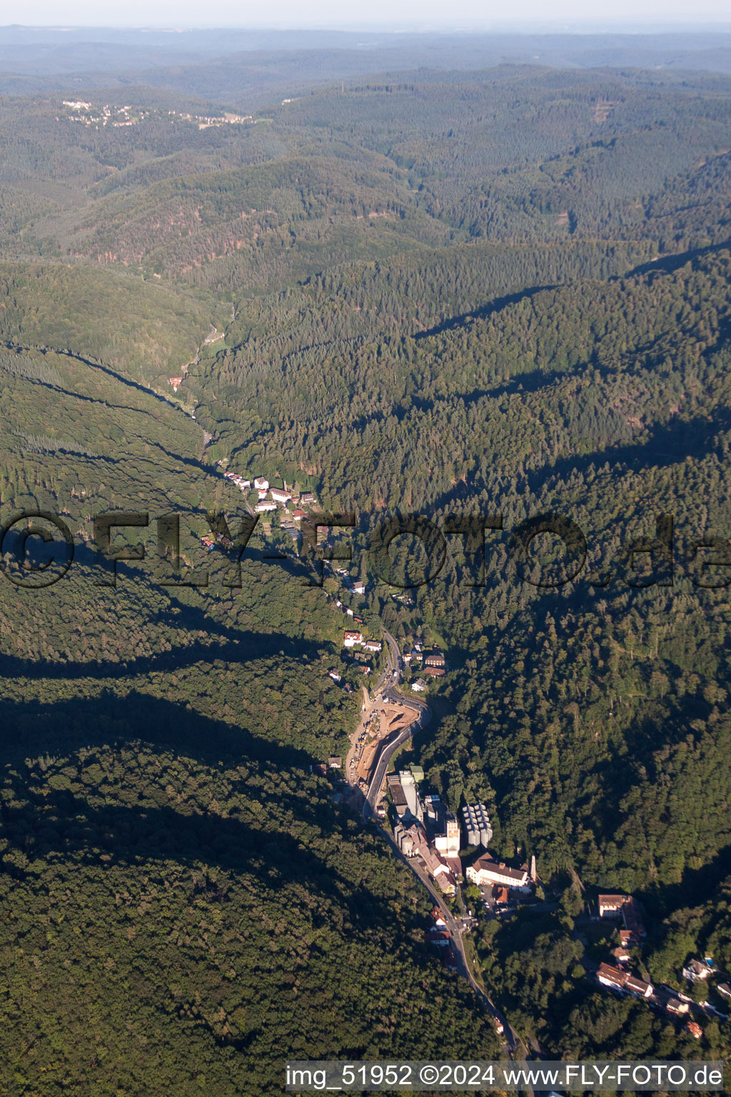 Valley landscape surrounded by mountains in Schriesheim in the state Baden-Wurttemberg, Germany