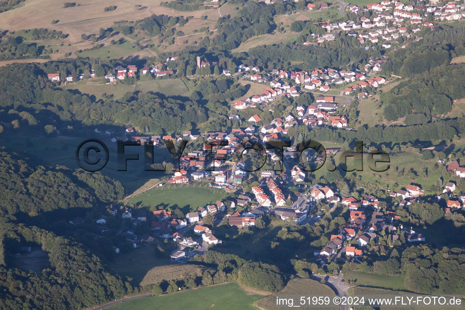 Village view in the district Rittenweier in Weinheim in the state Baden-Wuerttemberg, Germany