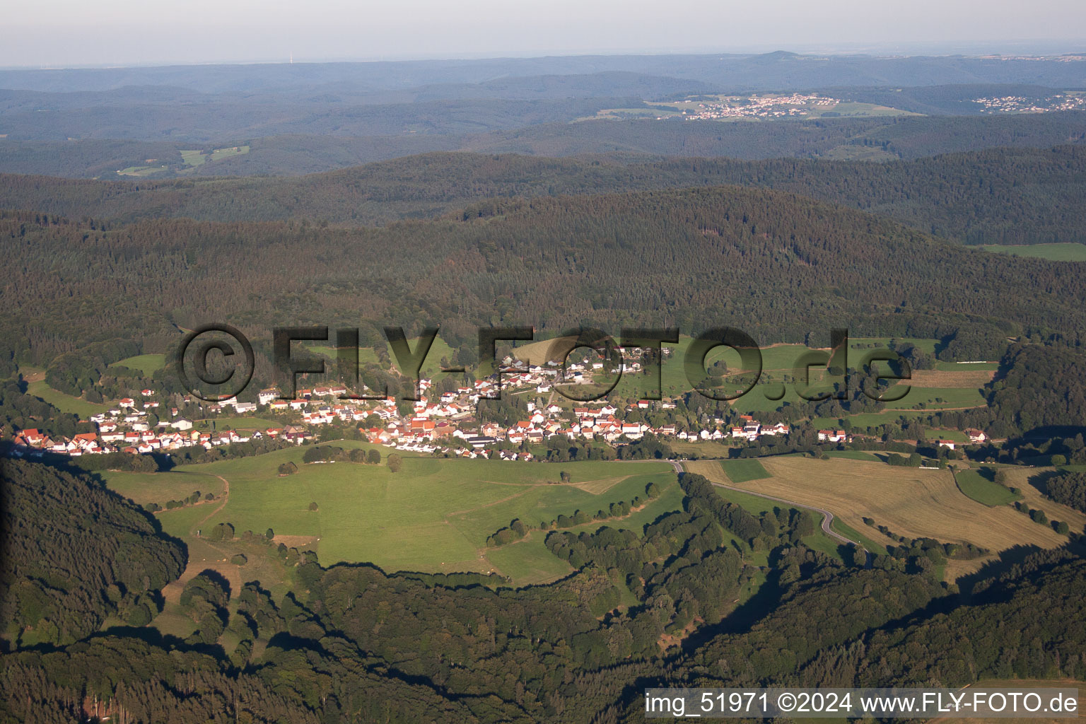 Aerial view of District Unter-Abtsteinach in Abtsteinach in the state Hesse, Germany