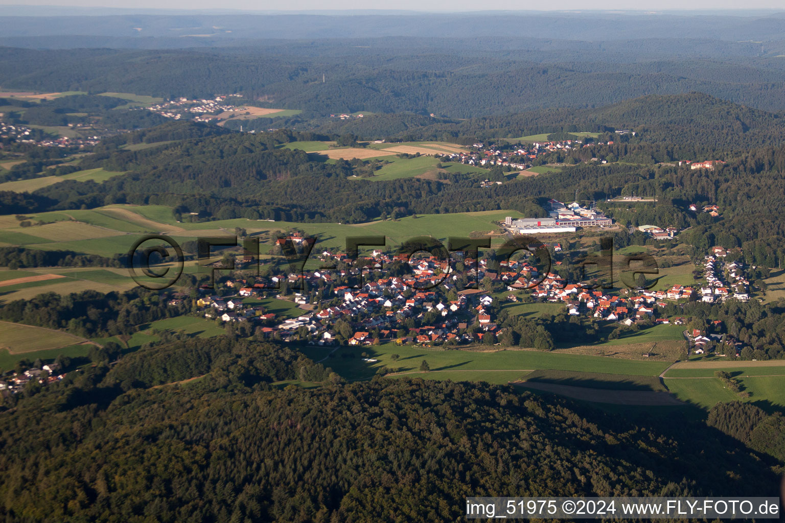 Aerial photograpy of District Ober-Abtsteinach in Abtsteinach in the state Hesse, Germany