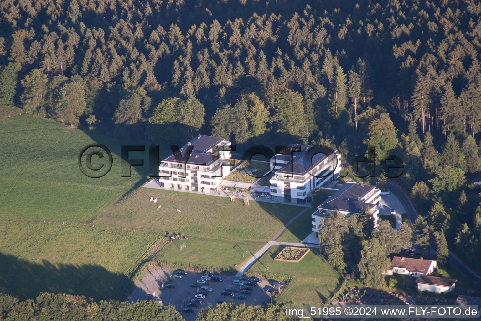 Aerial photograpy of Siedelsbrunn in the state Hesse, Germany