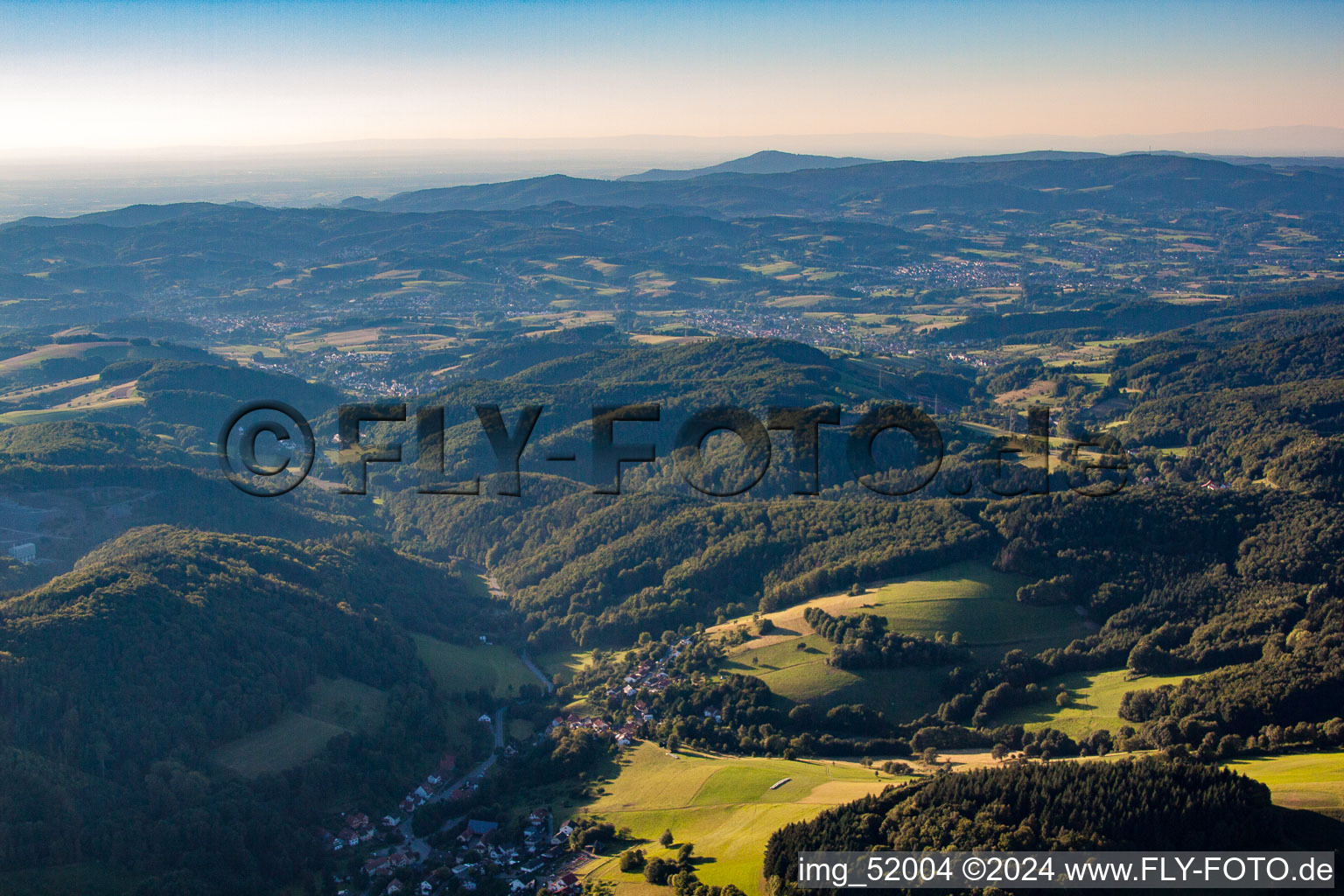 Siedelsbrunn in the state Hesse, Germany out of the air