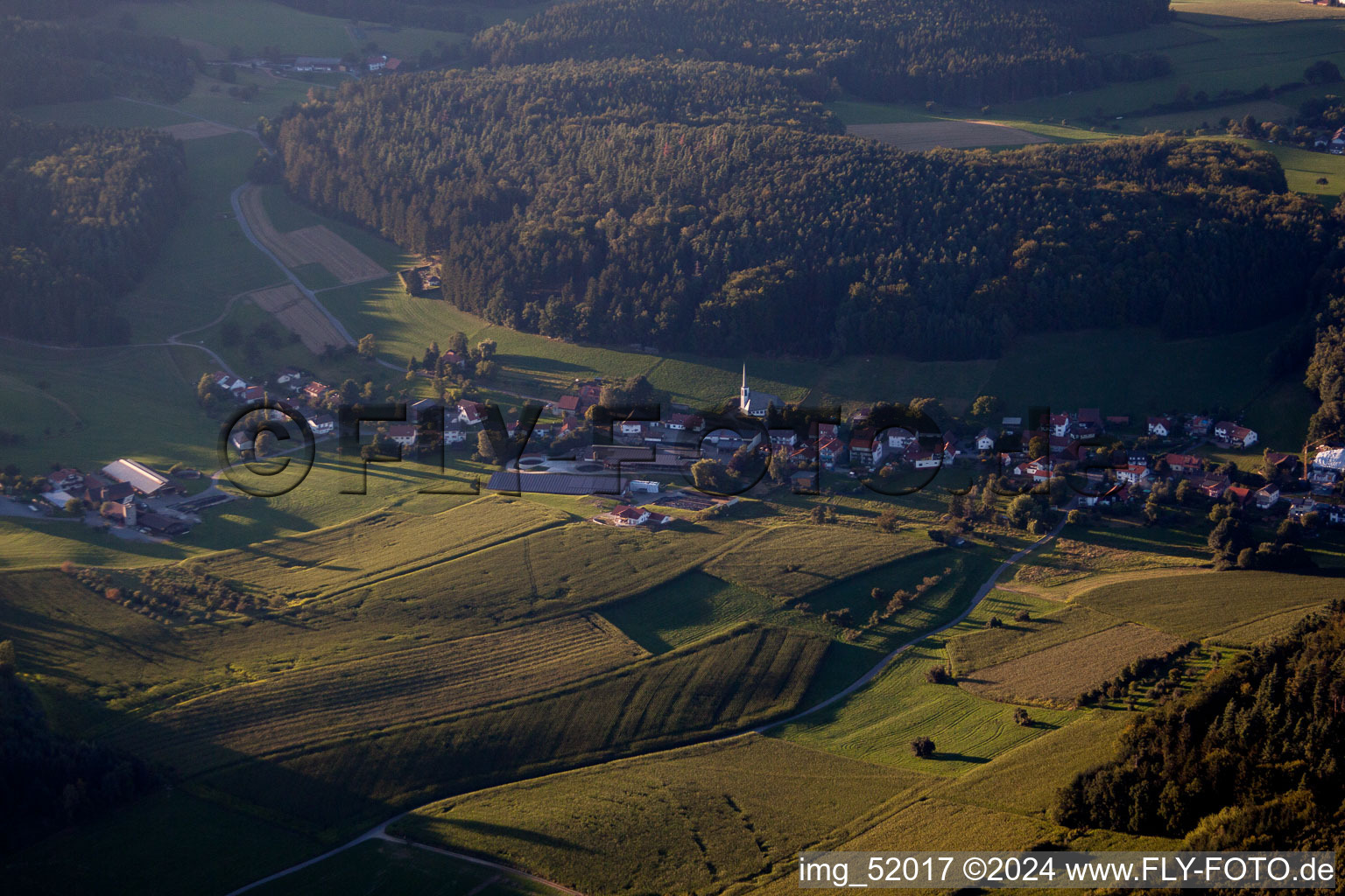 Aerial view of Hartenrod in the state Hesse, Germany