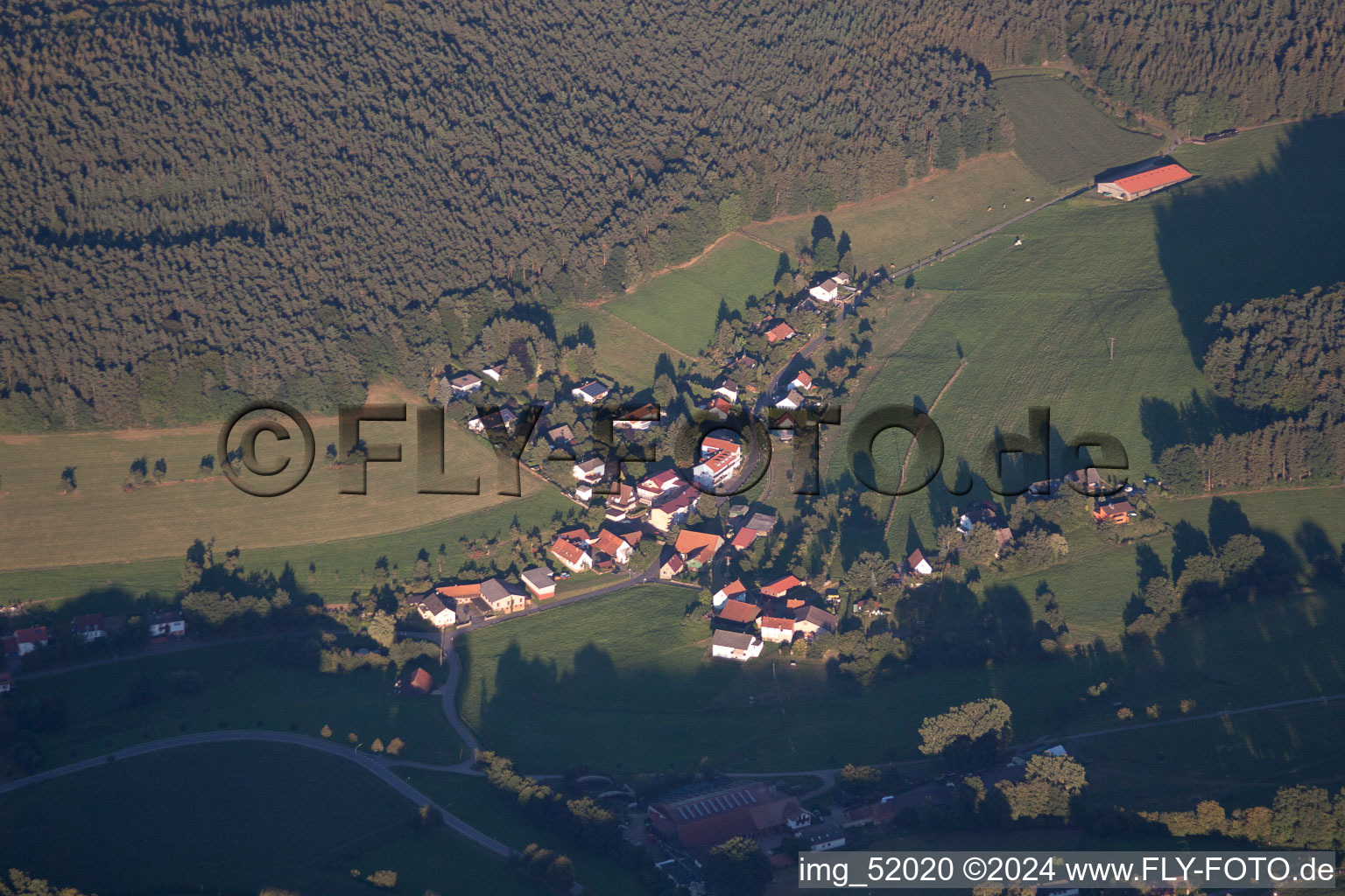 District Güttersbach in Mossautal in the state Hesse, Germany out of the air