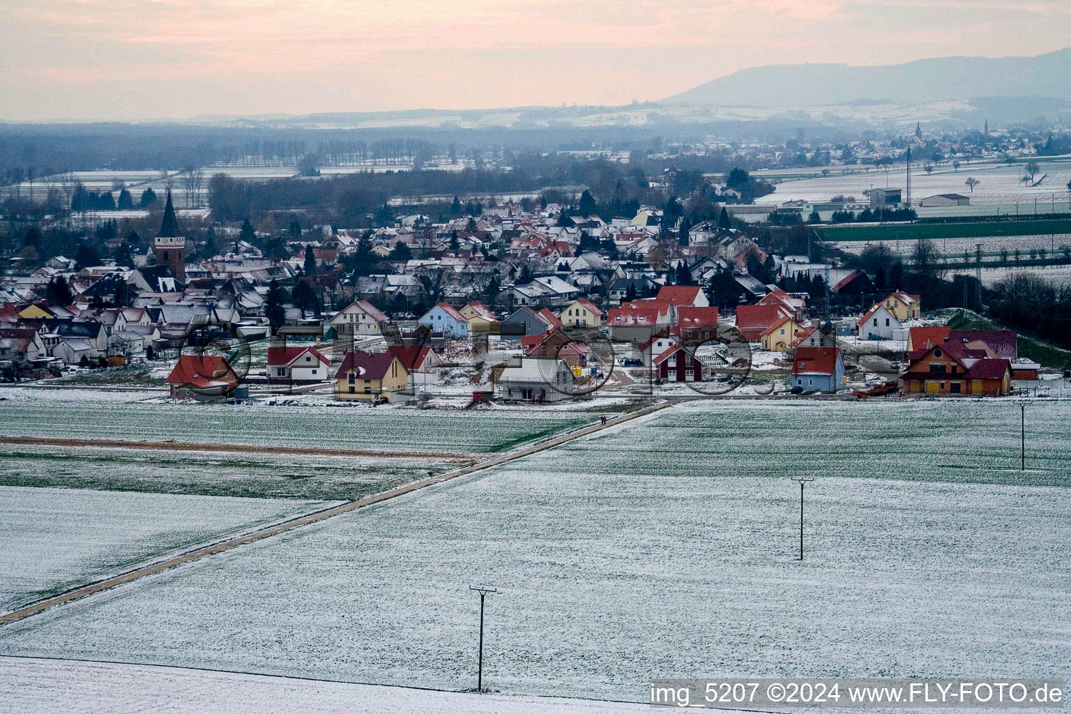 New development area NO in the district Schaidt in Wörth am Rhein in the state Rhineland-Palatinate, Germany from a drone