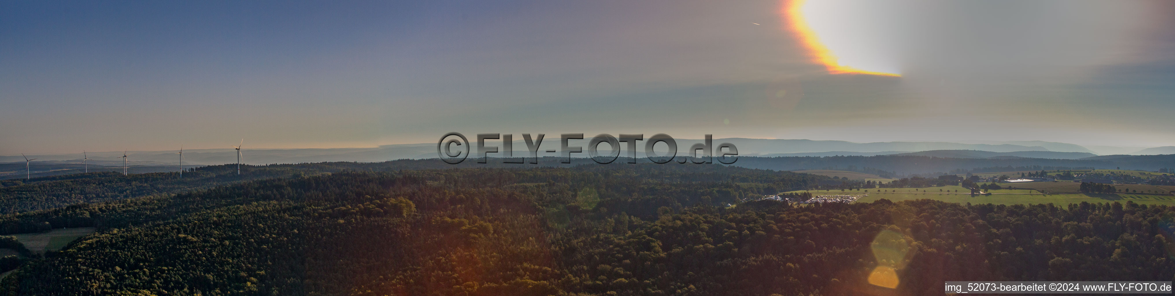 Panorama Gliding Airfield in the district Vielbrunn in Michelstadt in the state Hesse, Germany