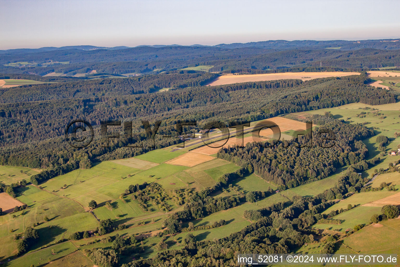 Aerial view of Airport in the district Steinbuch in Michelstadt in the state Hesse, Germany