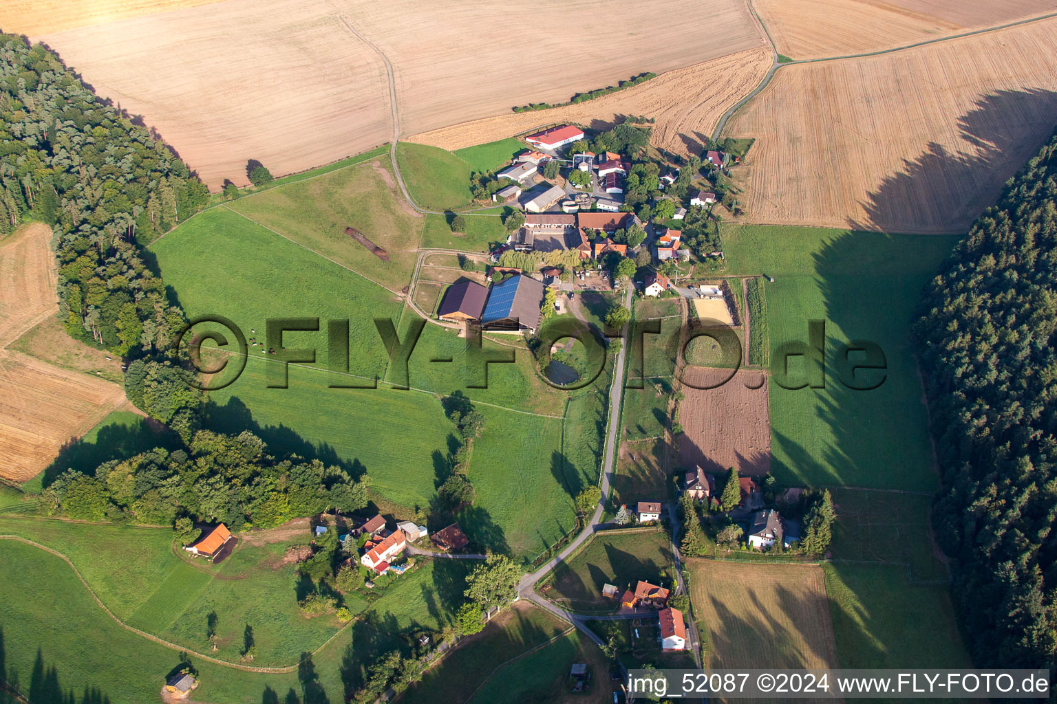 Aerial photograpy of Rossbacher Hof in Erbach in the state Hesse, Germany